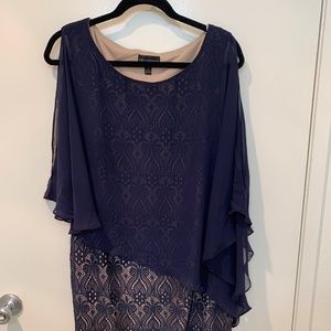 Evening Dress with Transparent Shawl